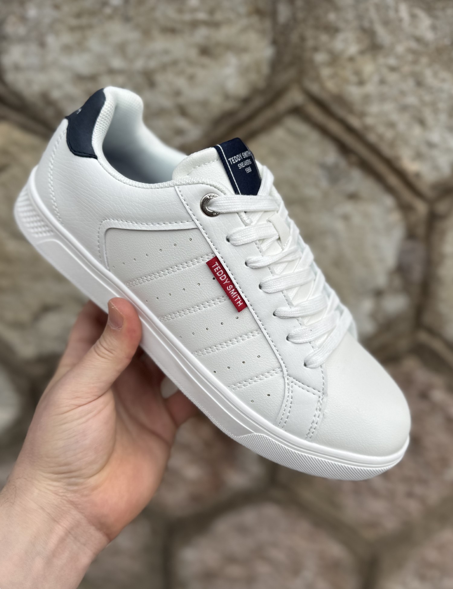 Teddy Smith ανδρικά λευκά sneakers 120628W - Teddy Smith - 